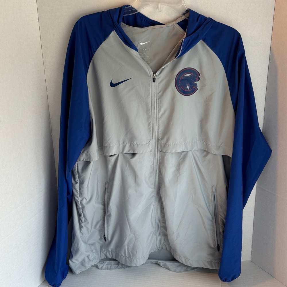 Nike Chicago Cubs, full zip, hooded, Lightweight, Blue and Gray Jacket - Picture 3 of 5
